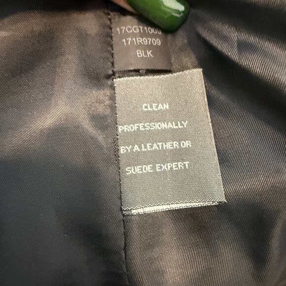 Women's Black Leather Motorcycle Zip Front Bike Jacket Size M - Picture 5 of 8